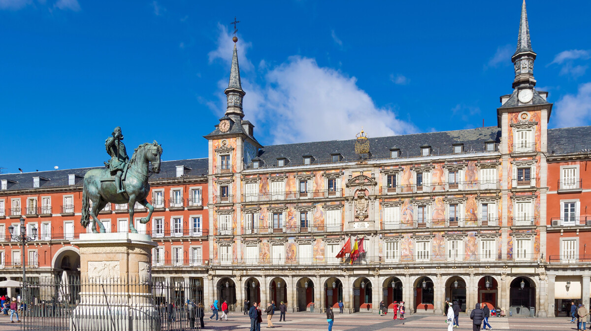 Madrid, Monument to King Philip III of Spain on the Plaza Mayor