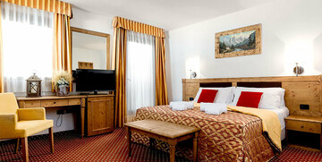 Skijanje u Italiji, skijalište Civetta, Pescul, Hotel Orso Grigio, spavaća soba