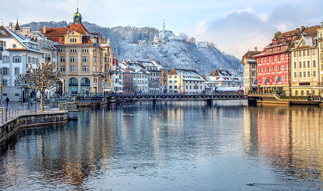 LUZERN, Švicarska, zima