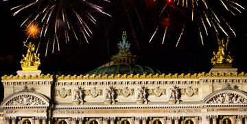 Vatromet iznad zgrade Opere, Nova godina u Parizu