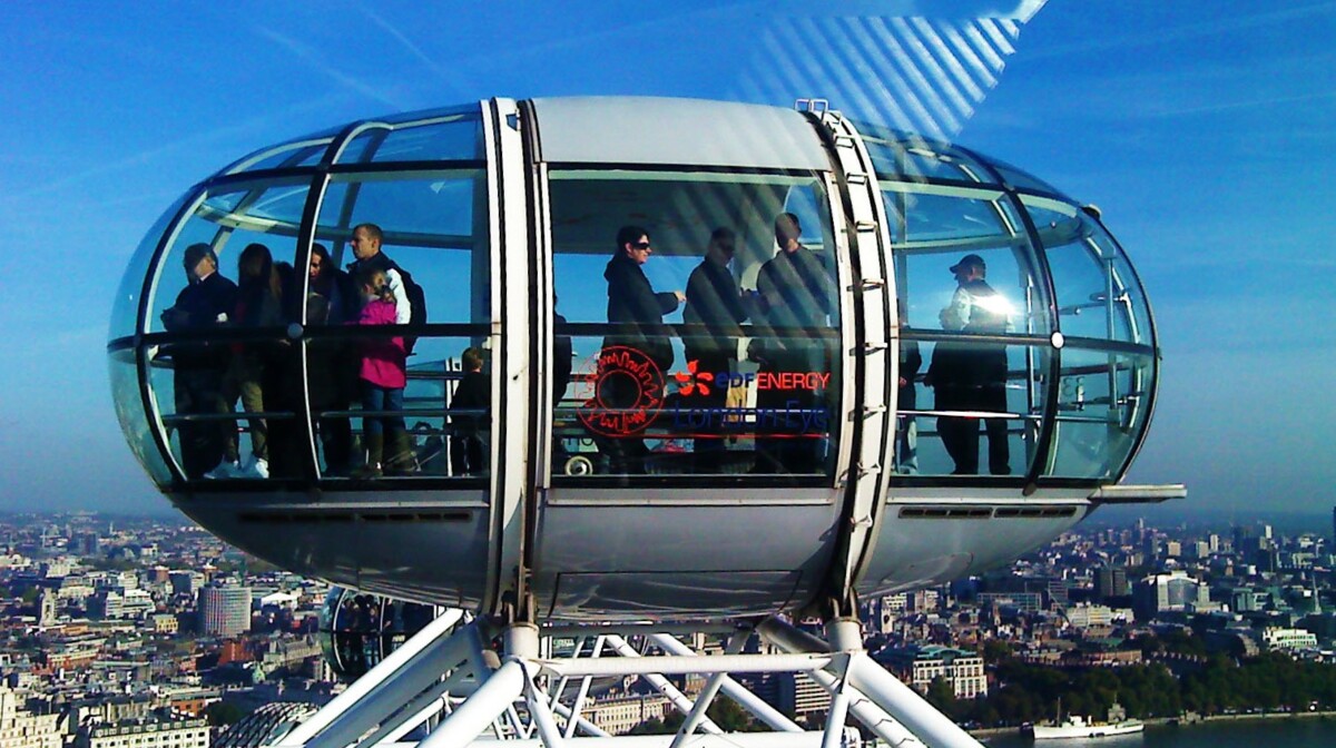 London Eye, pogled na London, putovanje London avionom