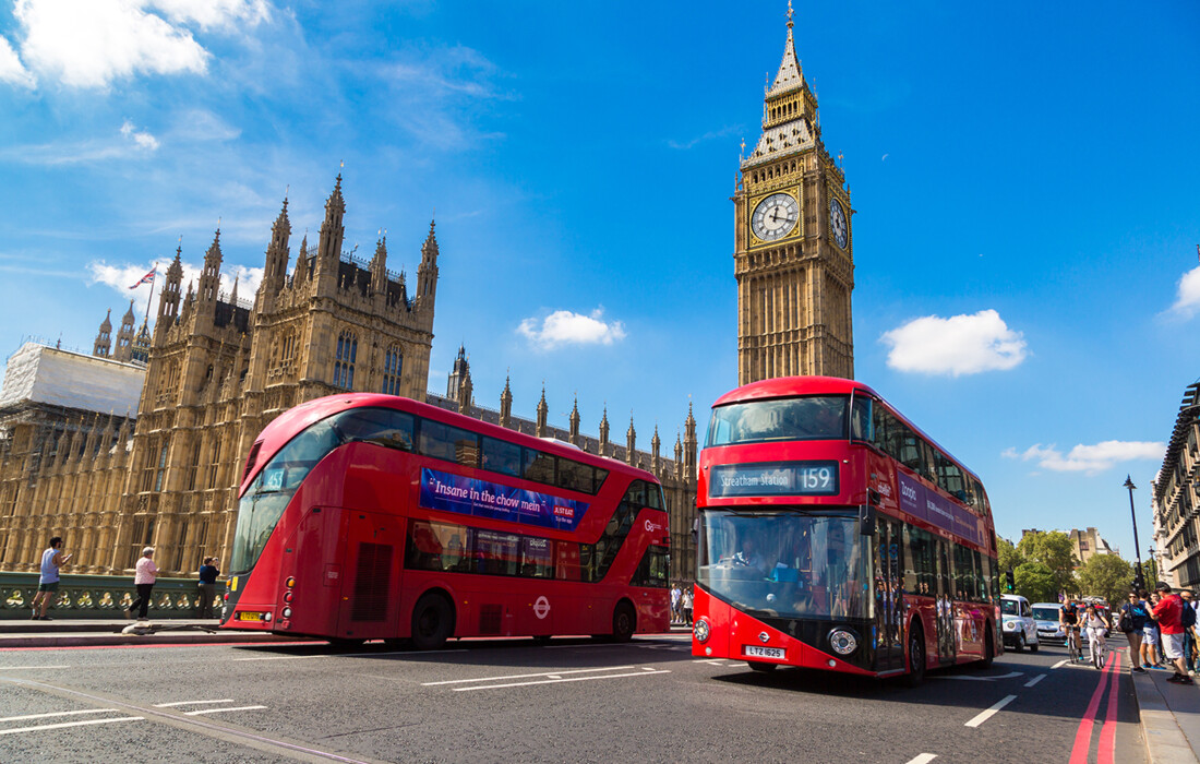 double decker bus, Big Ben i parlament na putovanju London
