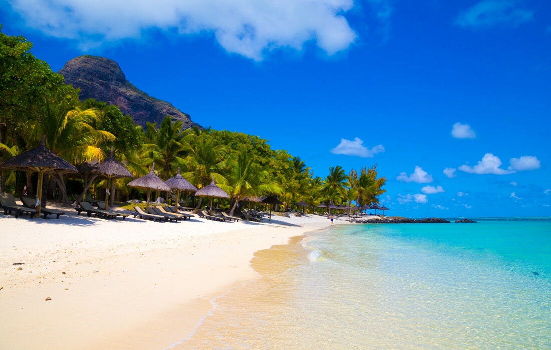 Mauricijus, predivna tropska plaža, daleko putovanje na Mauricijus,