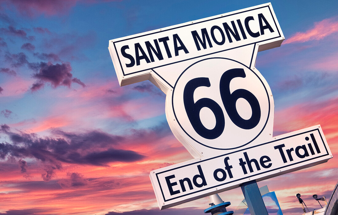 Legendarna američka cesta Route 66, kraj ture Santa Monica, daleka putovanja, mondo travel