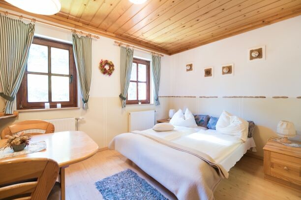 Skijanje Krvavec Apartmani Muštinka, zimska kućica za odmor,velika soba sa bračnim krevetom 