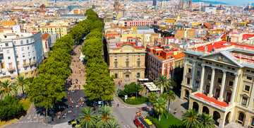 ulica Las Ramblas u Barceloni, putovanje avionom, Mondo travel