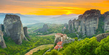 Meteora u zalazak sunca