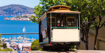 Stari tramvaj, putovanje San Francisco, zlatni zapad SAD-a, daleka putovanja