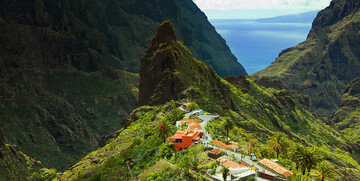 Tenerife, Masca, pogled na selo iz zraka, ljetovanje na mediteranu, putovanje zrakoplovom