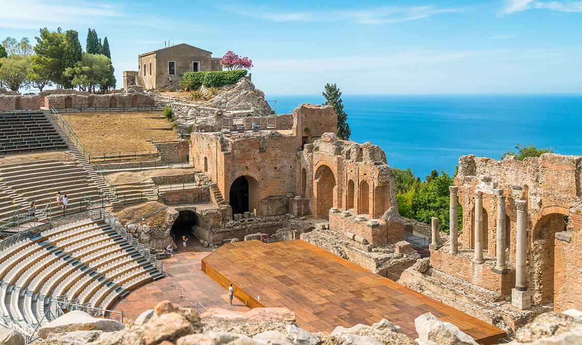 Sicilija, Taormina, Ruševine starogrčkog kazališta u Taormini 