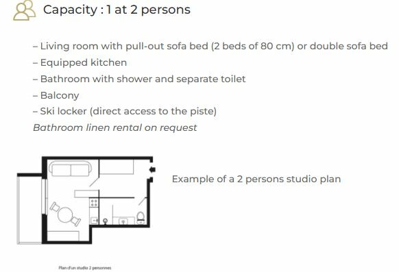 Val Thorens, Residence Le Chamois d’Or 3, studio, 2 osobe