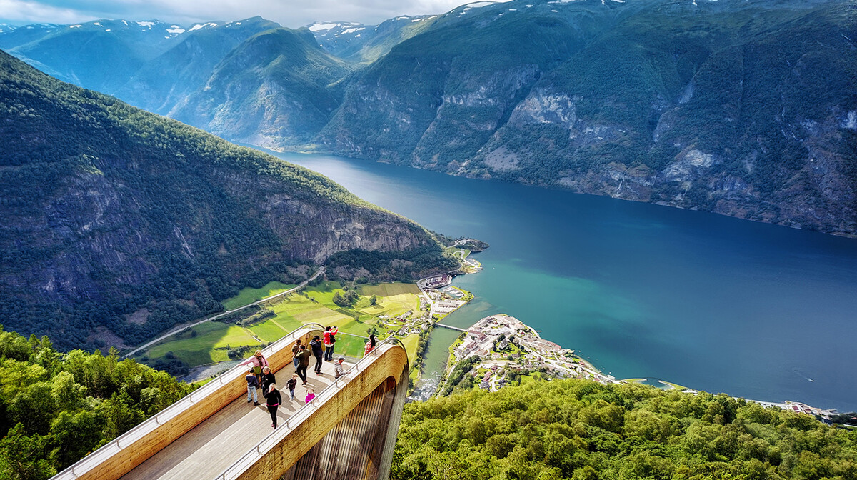 Auralndsfjord i vidikovac, putovanje Norveška