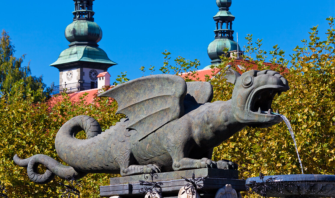 Fontana Lindworm - simbol grada Klagenfurta u Austriji