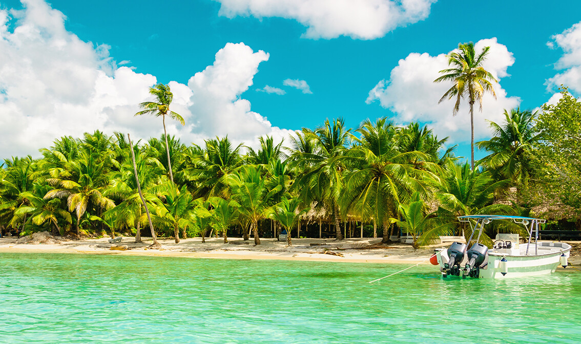 Pješčana plaža sa palmama,  odmor Dominikanska republika, karibi, odmor iz snova, daleka putovanja