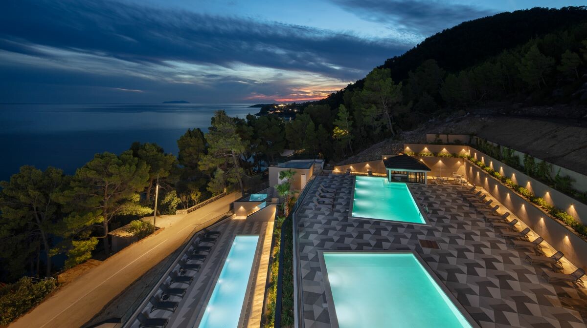 Hotel Alfir, Blato, Korčula, vanjski bazeni noćna