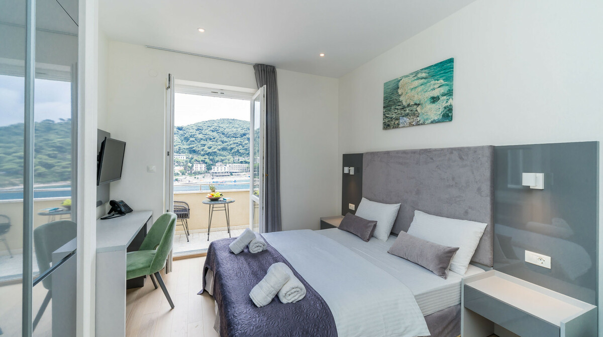 Dubrovnik, Hotel Art, dvokrevetna soba pogled more