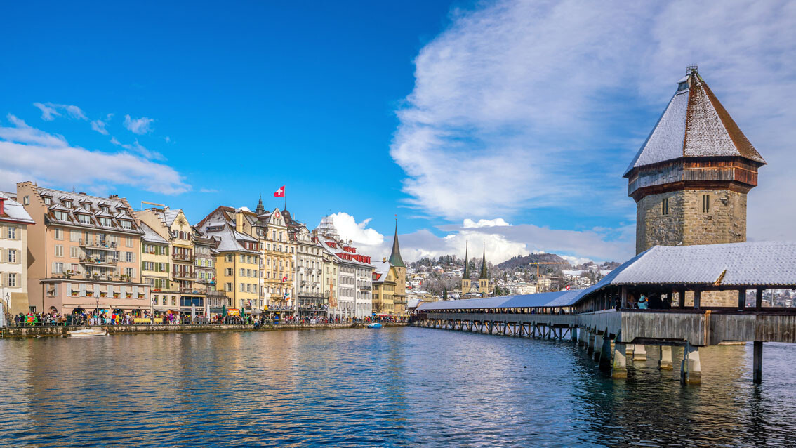 Švicarska, Luzern, zima