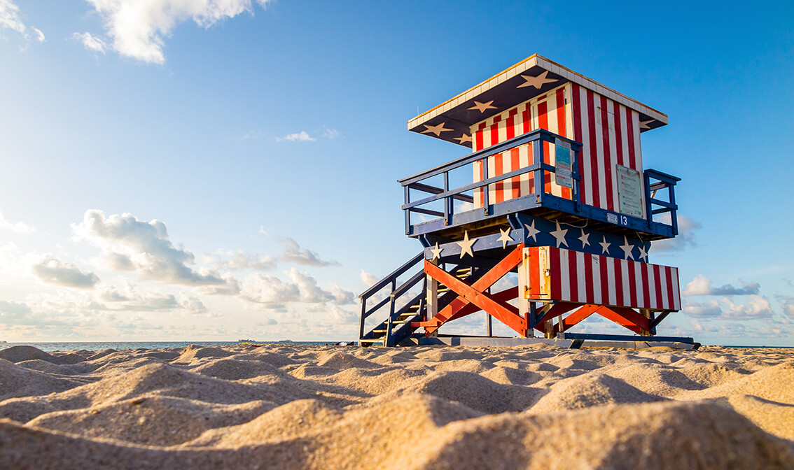 Spasilačka kućica na plaži, Miami beach, putovanje Florida, daleka putovanja, garantirani polasci