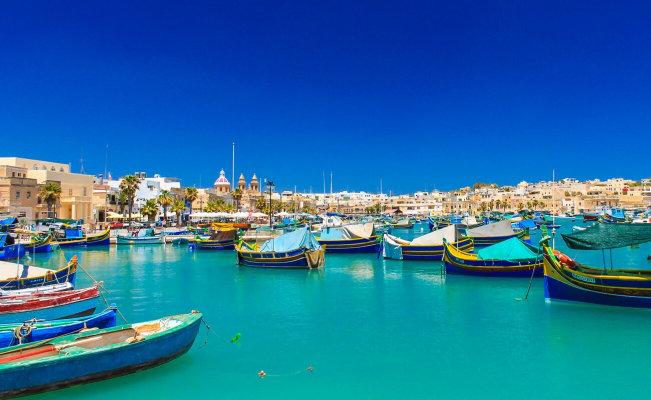 Ribarsko mjesto Marsaxlokk, ljetovanje Mediteran, Nova godina Malta, posebnim zrakoplovom
