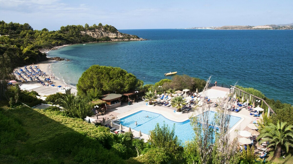 Kefalonija, Lassi, Hotel Mediterranee, panorama bazena i mora