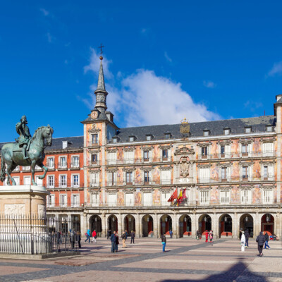 Madrid, Monument to King Philip III of Spain on the Plaza Mayor