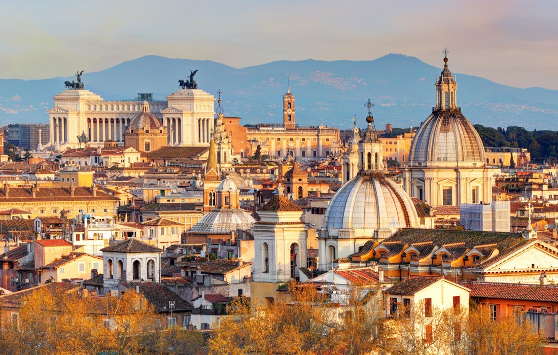 panoramski pogled na Rim, utovanja zrakoplovom, Mondo travel, europska putovanja