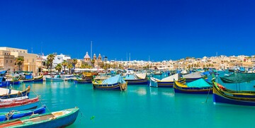 Ribarsko mjesto Marsaxlokk, ljetovanje Mediteran, Nova godina Malta, posebnim zrakoplovom