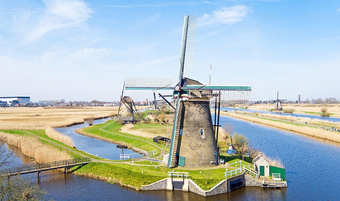 Nizozemska, Tradicionalne vjetrenjače u Kinderdijku