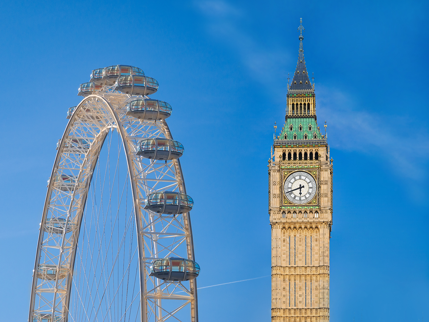 London Eye i Big Ben, putovanje London avionom